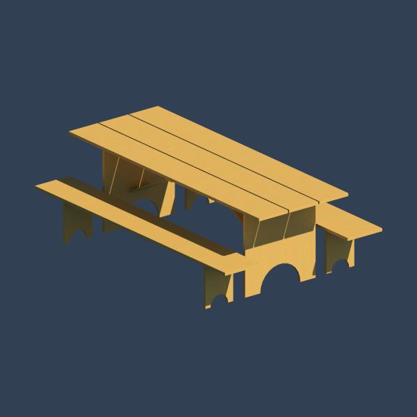 Object Rustic Dining Table with Benches