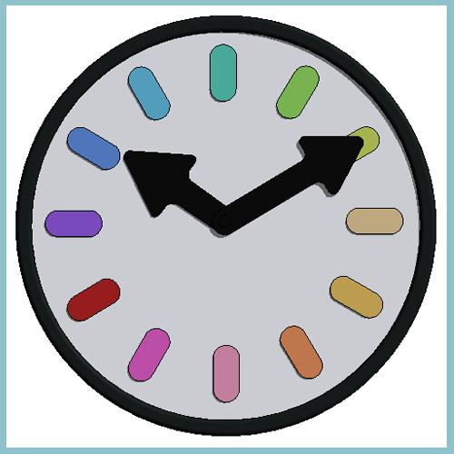 Object Karlsson Pictogram Rainbow White Clock