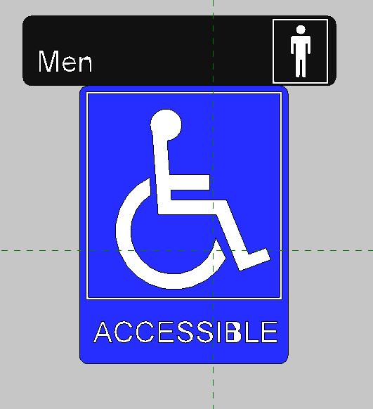 Object Men's Restroom Handicap Sign