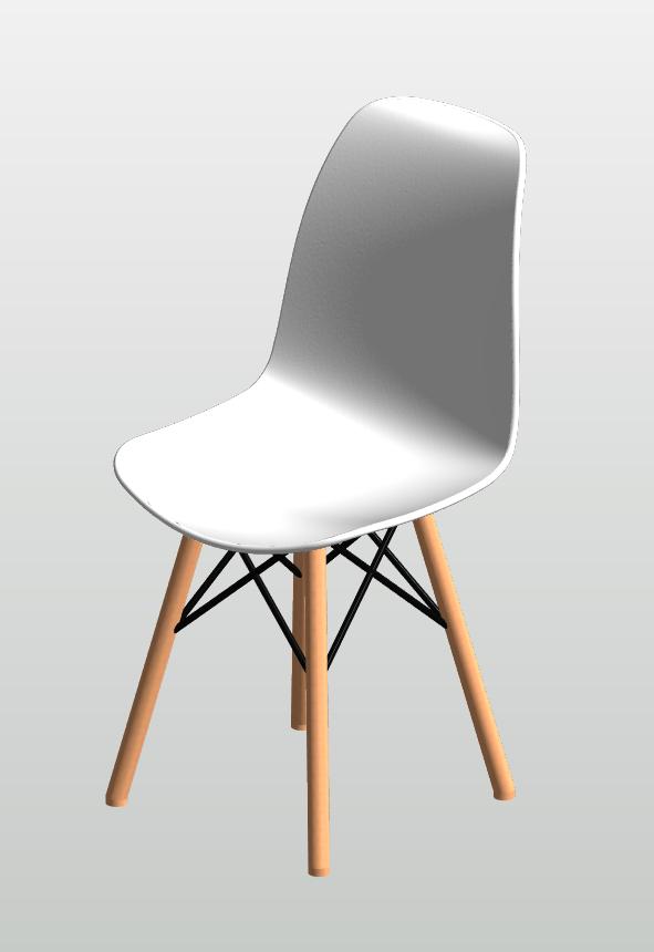 Object Plastic chair with wood legs