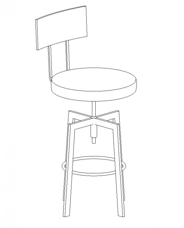 Object Architect Screw Stool with Metal Back