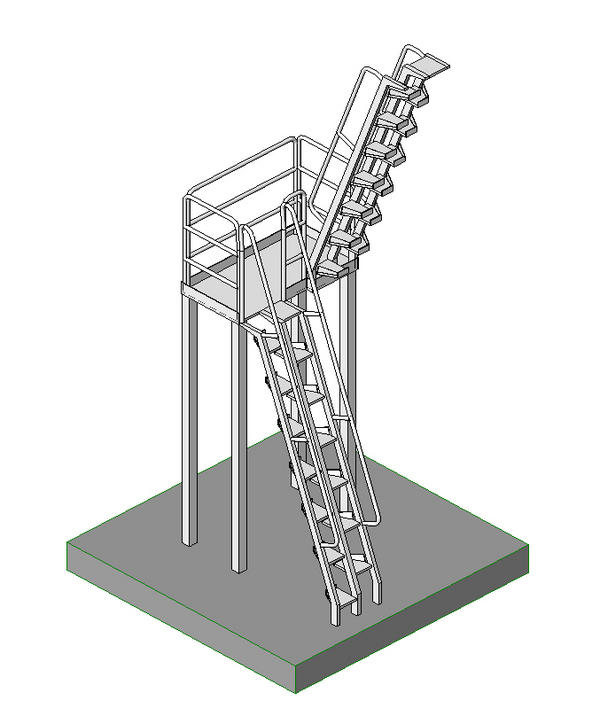 Object Alternating Tread Industrial Stair