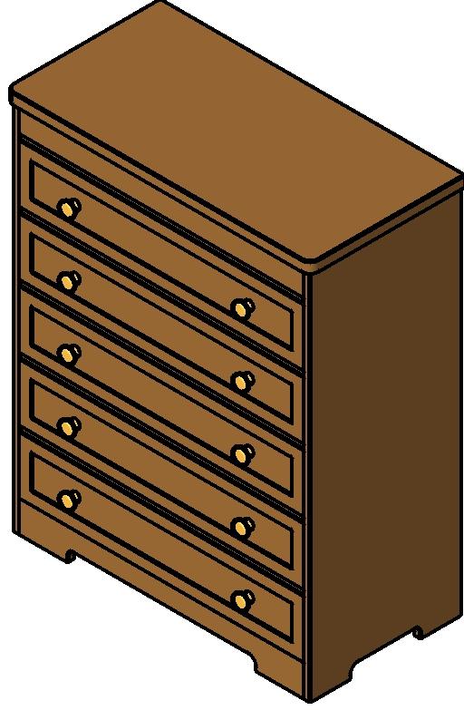 Object Simple 5 Drawer Chest