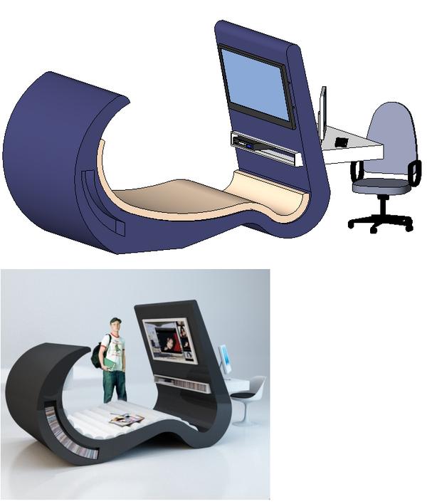 Object Futuristic Sofa/Desk