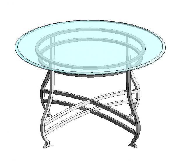 Object Dining Table Round Glass Top + Chrome Legs