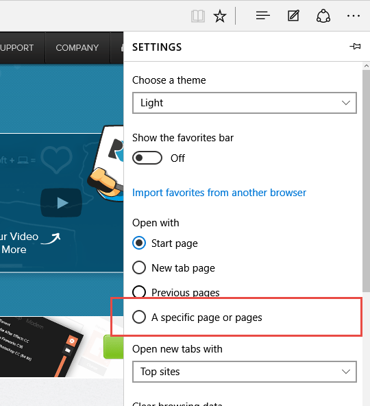 How to change your homepage in Edge