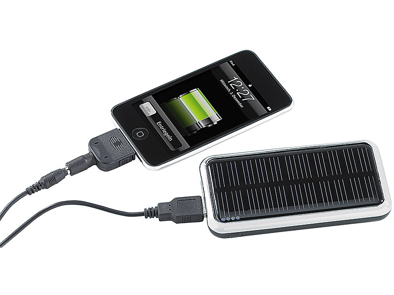 revolt SolarPowerbank (3.000 mAh) für iPhone, Handy & USBGeräte