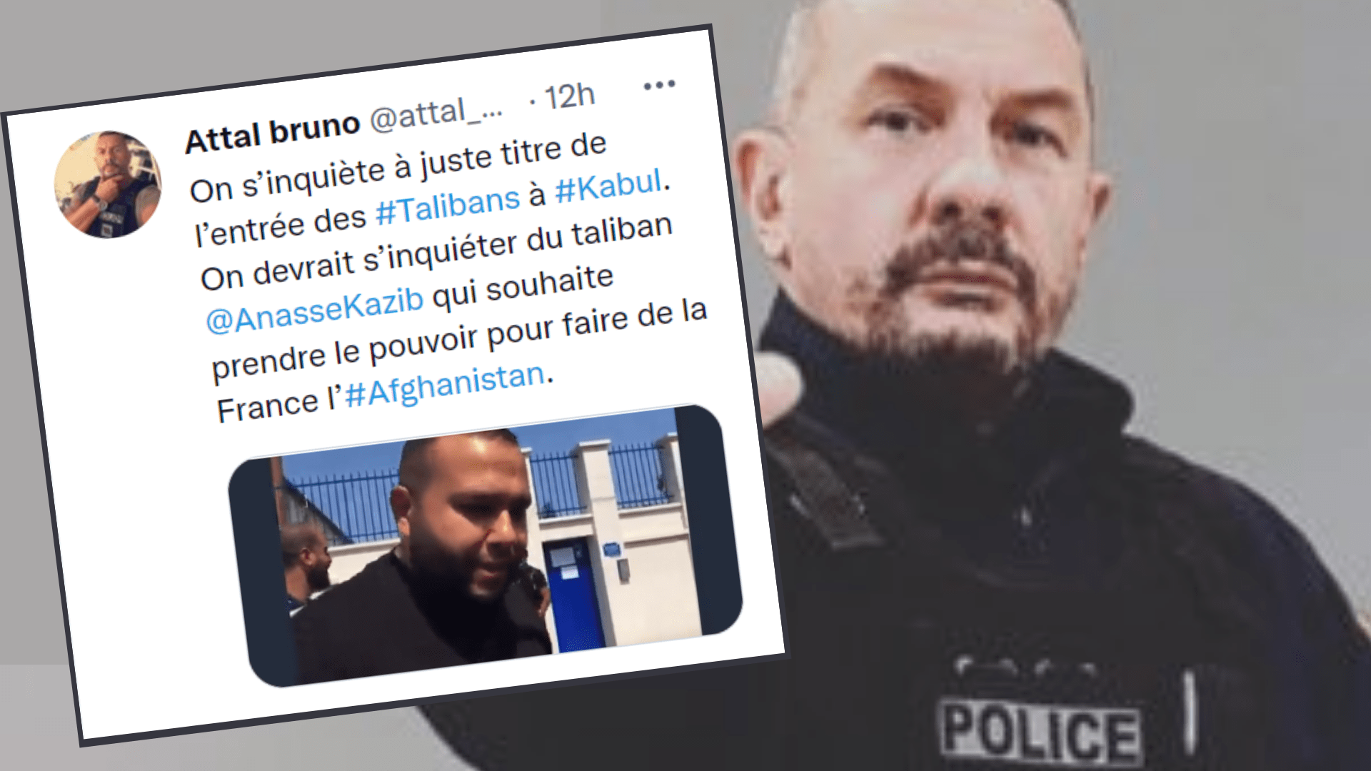 Le policier Bruno Attal traite Anasse Kazib de Taliban un tweet