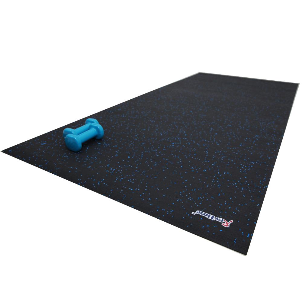 Treadmill Mat & Fitness Rubber Mat 6.5’x3′ Black RevTime