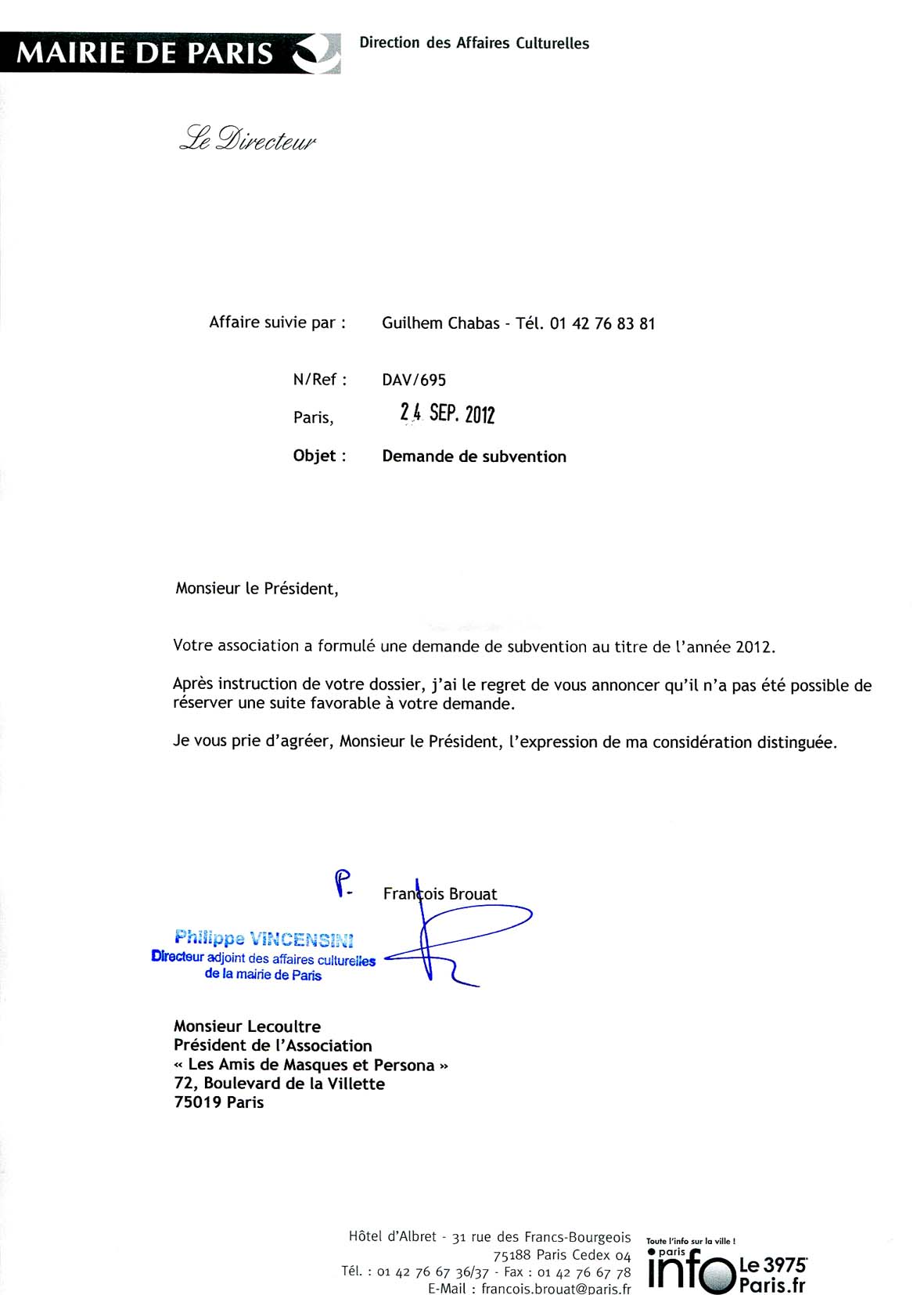 exemples de modèles Demande De Subvention Lettre Type