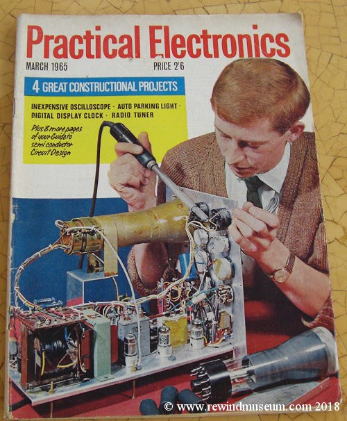 Museum. Old vintage Practical Electronics magazines. Vintage magazines