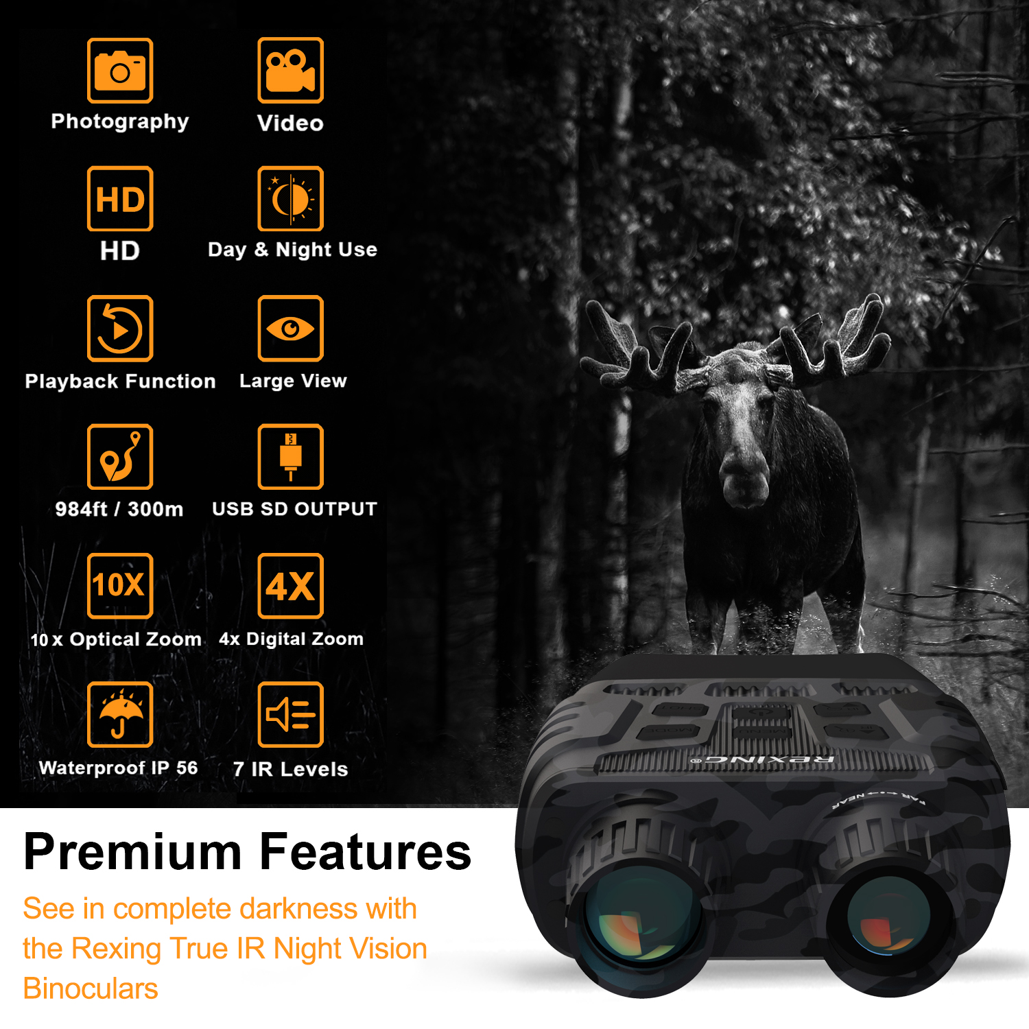 Rexing B1 (Camo) Night Vision Goggles Binoculars Rexing USA