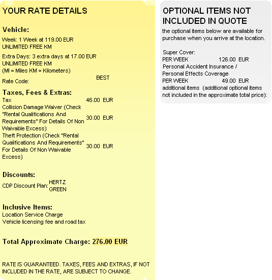 Hertz Исключает ли Super Cover оплату за CDW? • Форум Винского