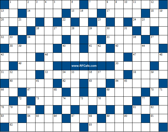 Engineering Themed Crossword Puzzle for September 27th, 2020 RF Cafe
