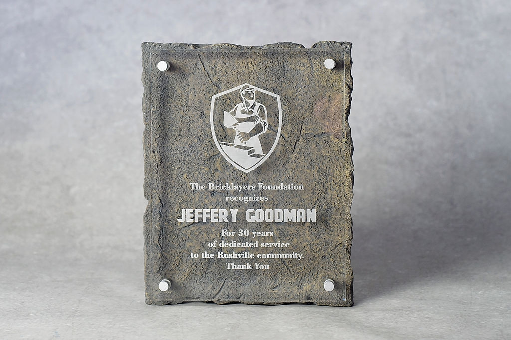 Rock Plaque Rustic Falls Engraving