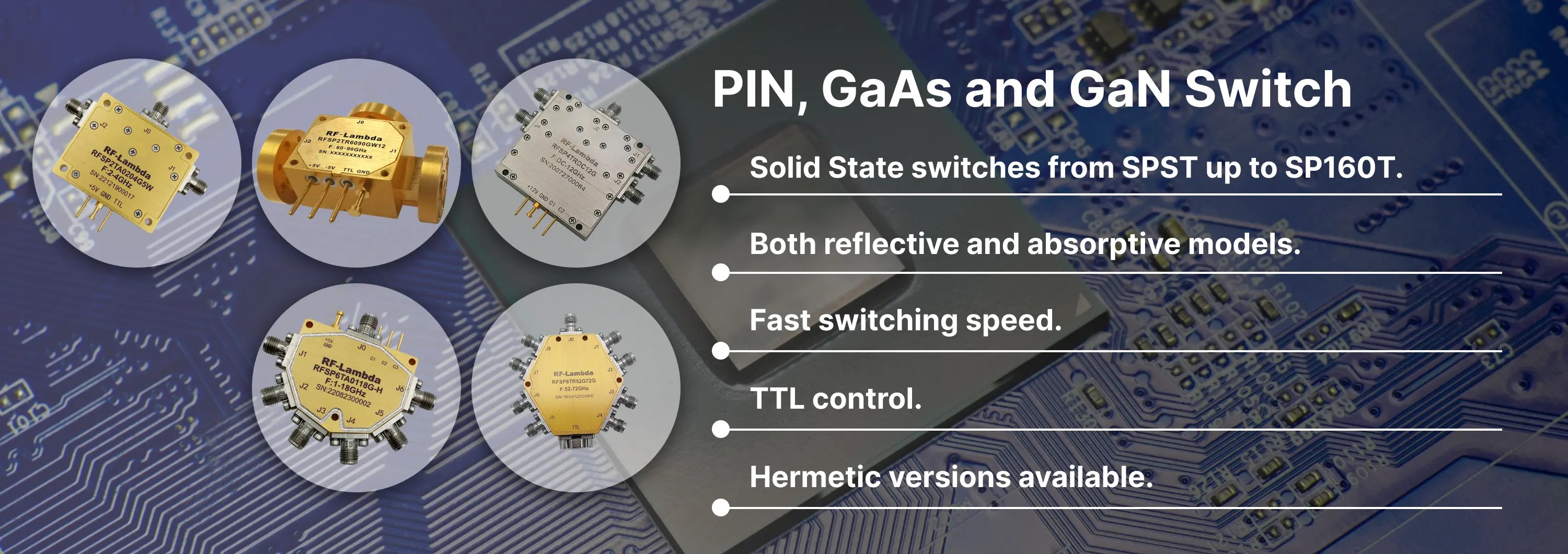 PIN, GaAs and GaN Switch (High Speed) RFLambda