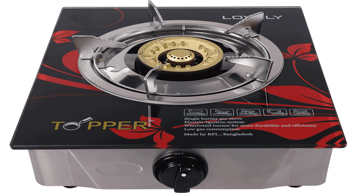 TOPPER Single Glass Gas Stove (Lovely) RFL Group
