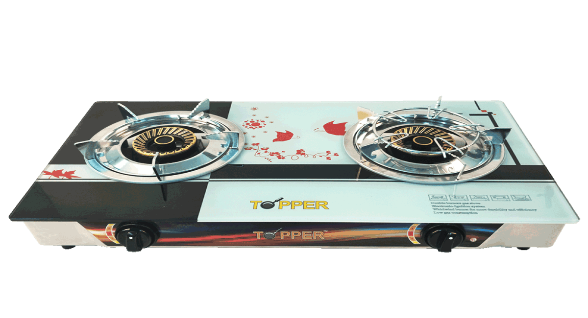 TOPPER Double Glass Gas Stove (Love Bird) RFL Group