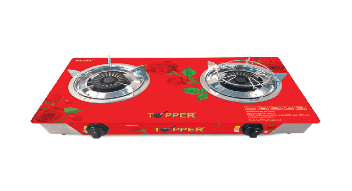 TOPPER Double Glass Gas Stove (Rosy) RFL Group
