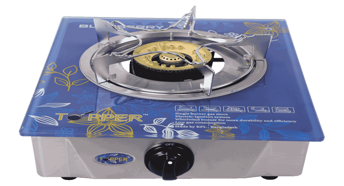 TOPPER Single Glass Gas Stove (Blueberry) RFL Group