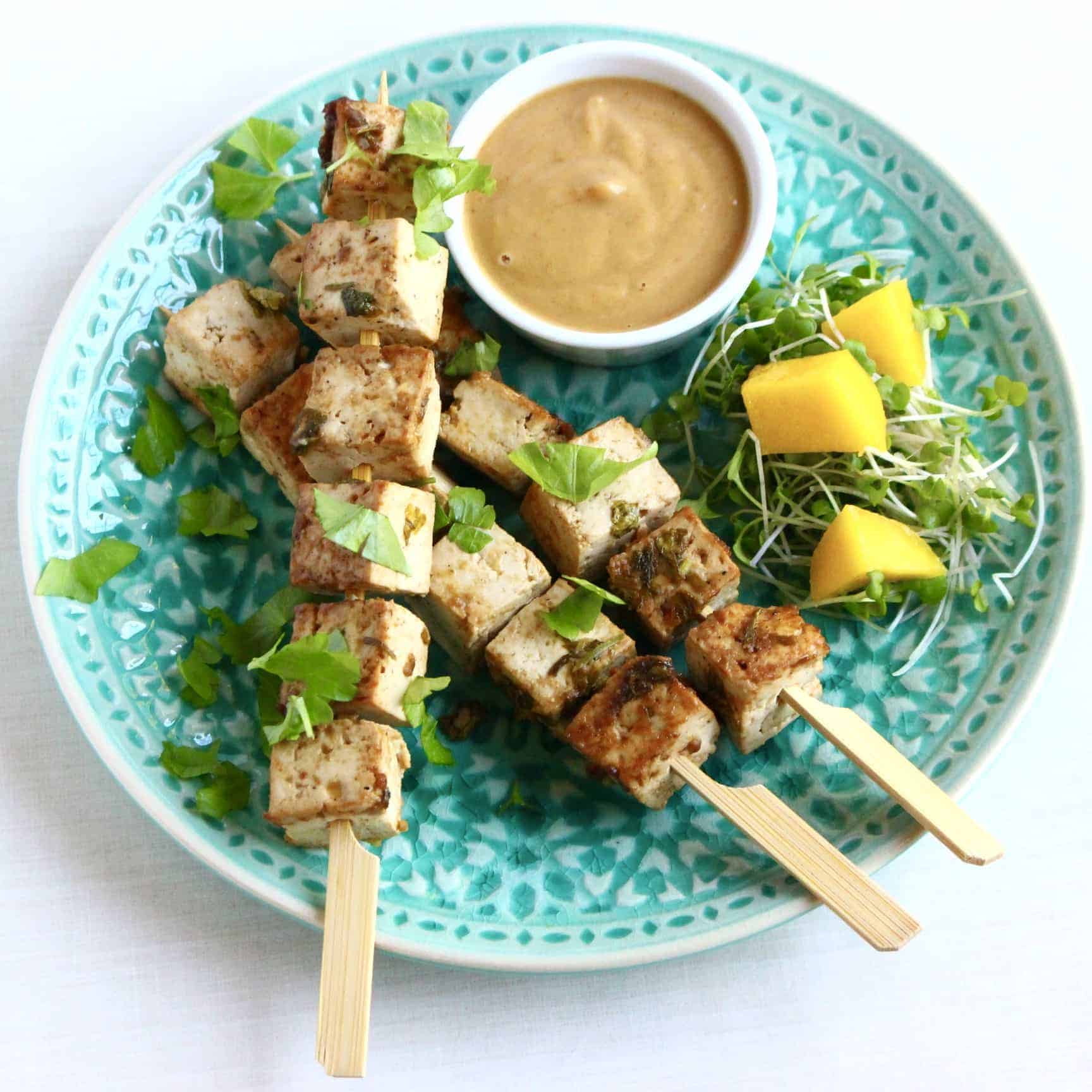 Vegan Tofu Satay Skewers (GF) Rhian's Recipes