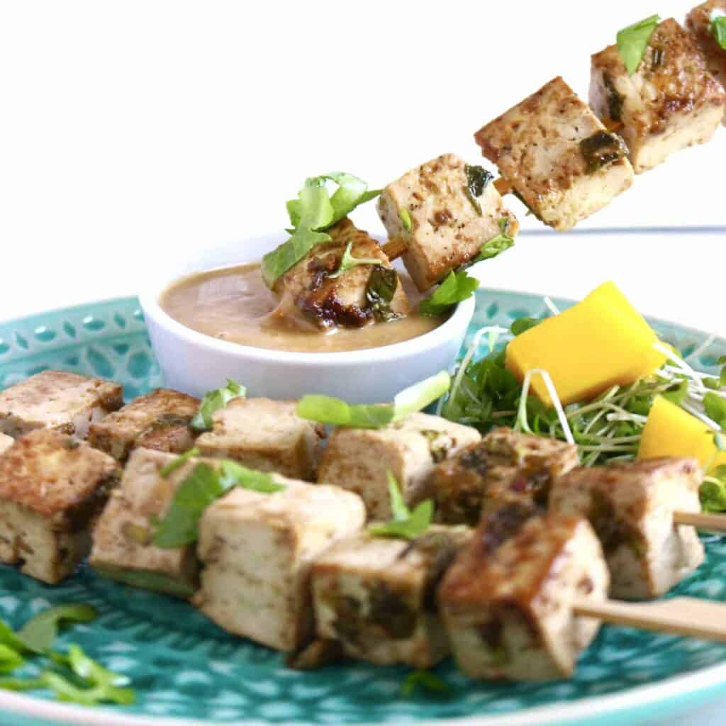 Vegan Tofu Satay Skewers (GF) Rhian's Recipes