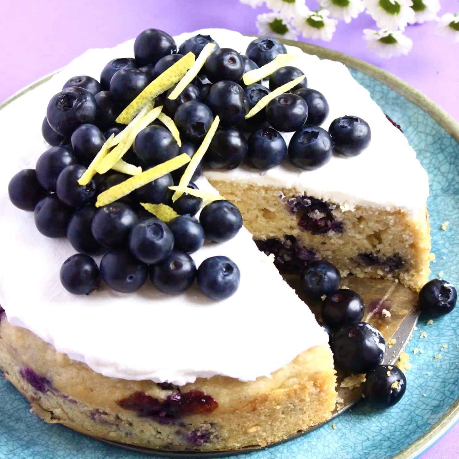 GlutenFree Vegan Lemon Blueberry Cake Rhian's Recipes