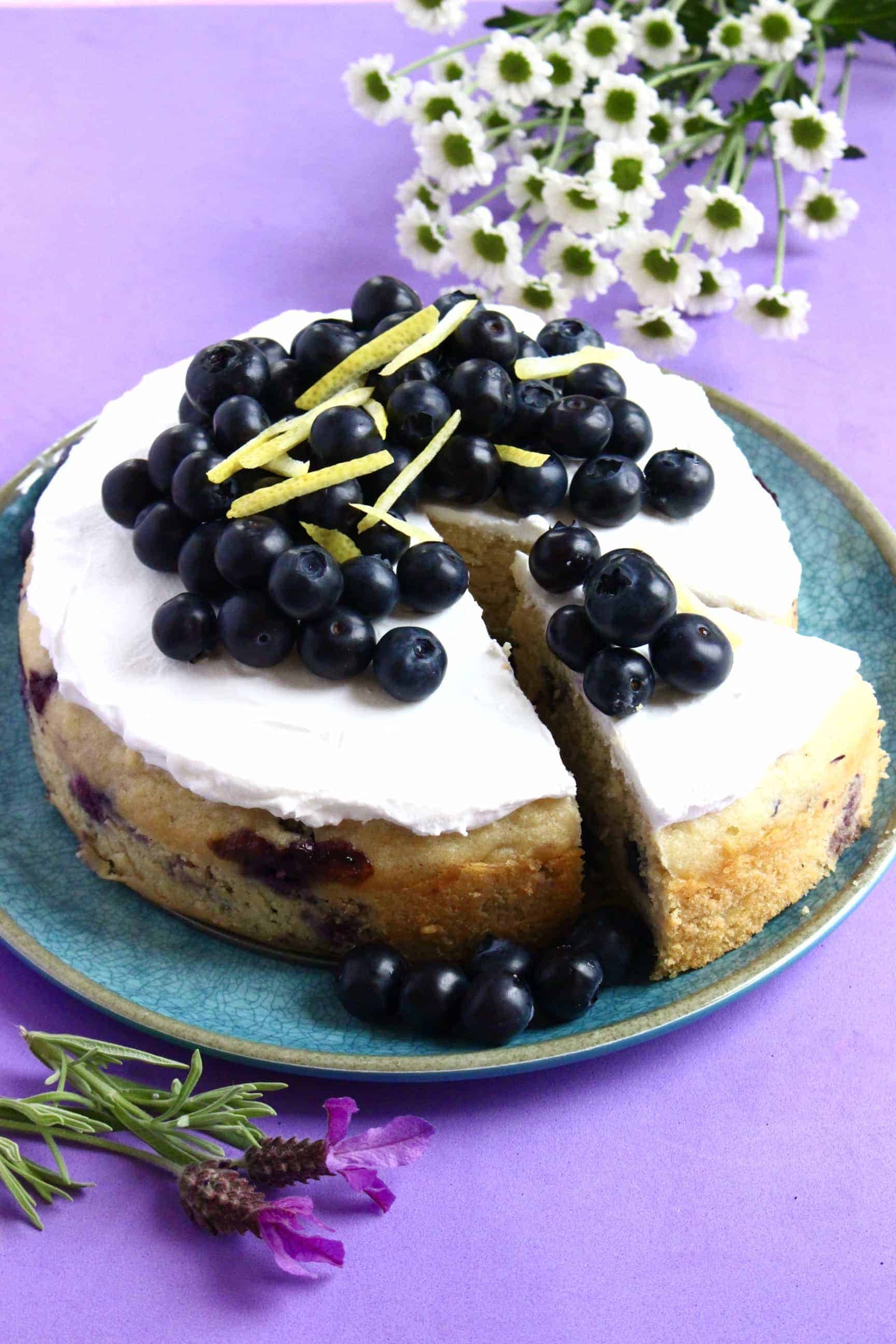 GlutenFree Vegan Lemon Blueberry Cake Rhian's Recipes