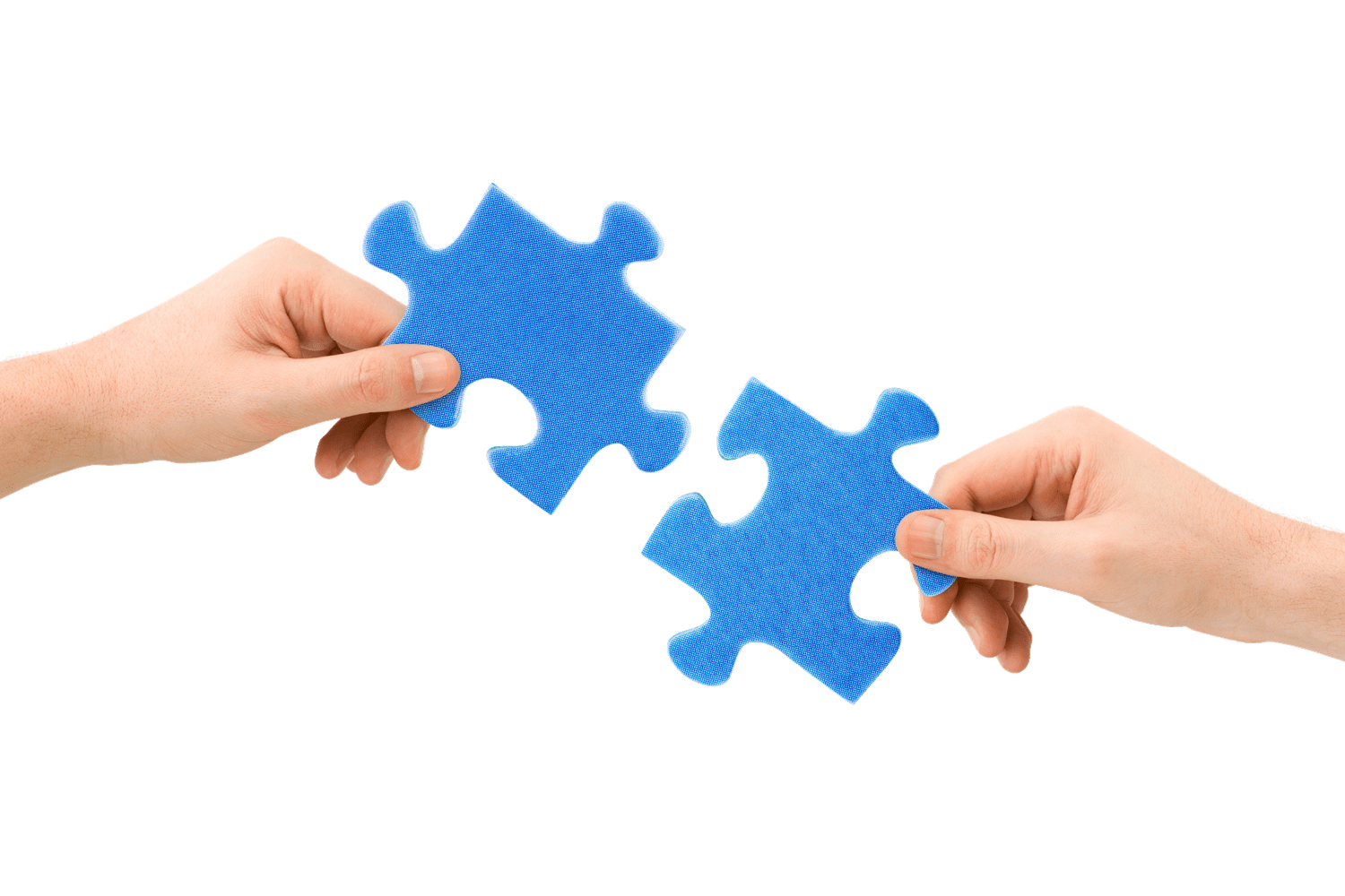 Two Puzzle Pieces Coming Together