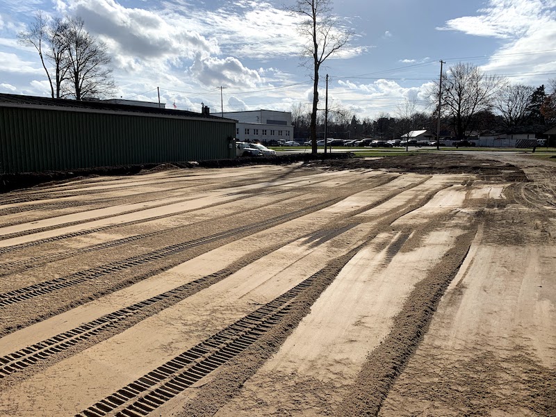 Crushed Concrete Parking Lot in Hastings, Michigan