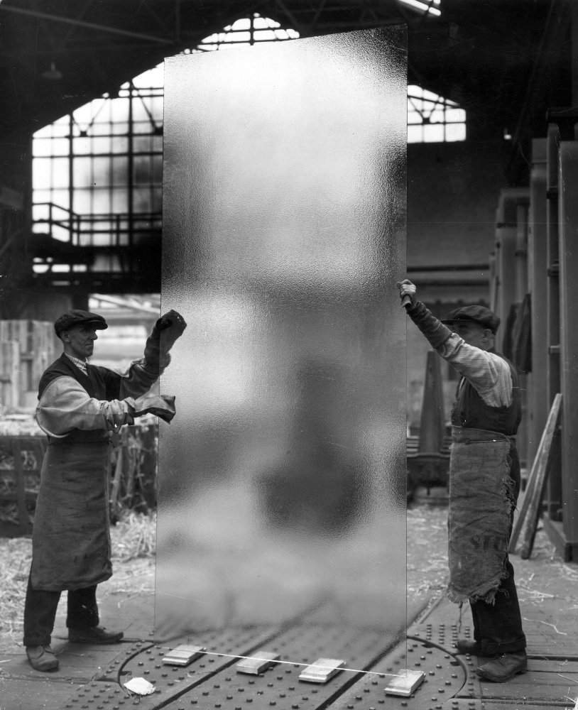 Sheet of finished rough cast glass RIBA pix