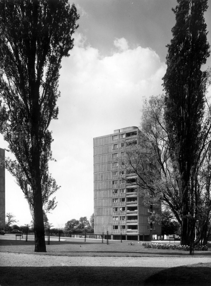 Alton West Estate, Roehampton, London a twelvestorey point block clad