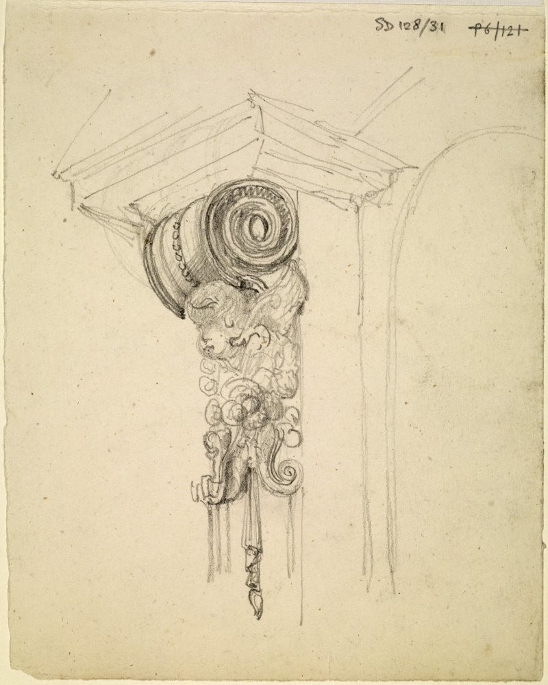 St Paul's Cathedral, City of London detail of the Dean's Door, carved by William Kempster