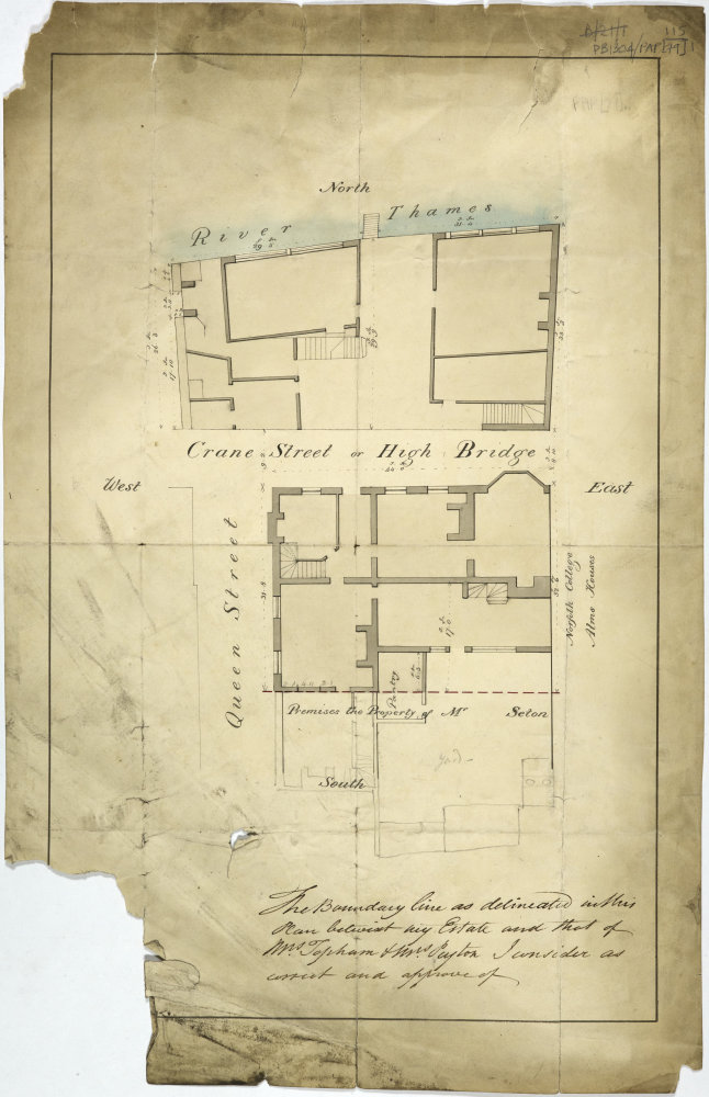 Survey drawing of the Crown and Sceptre Tavern, Crane Street, Greenwich