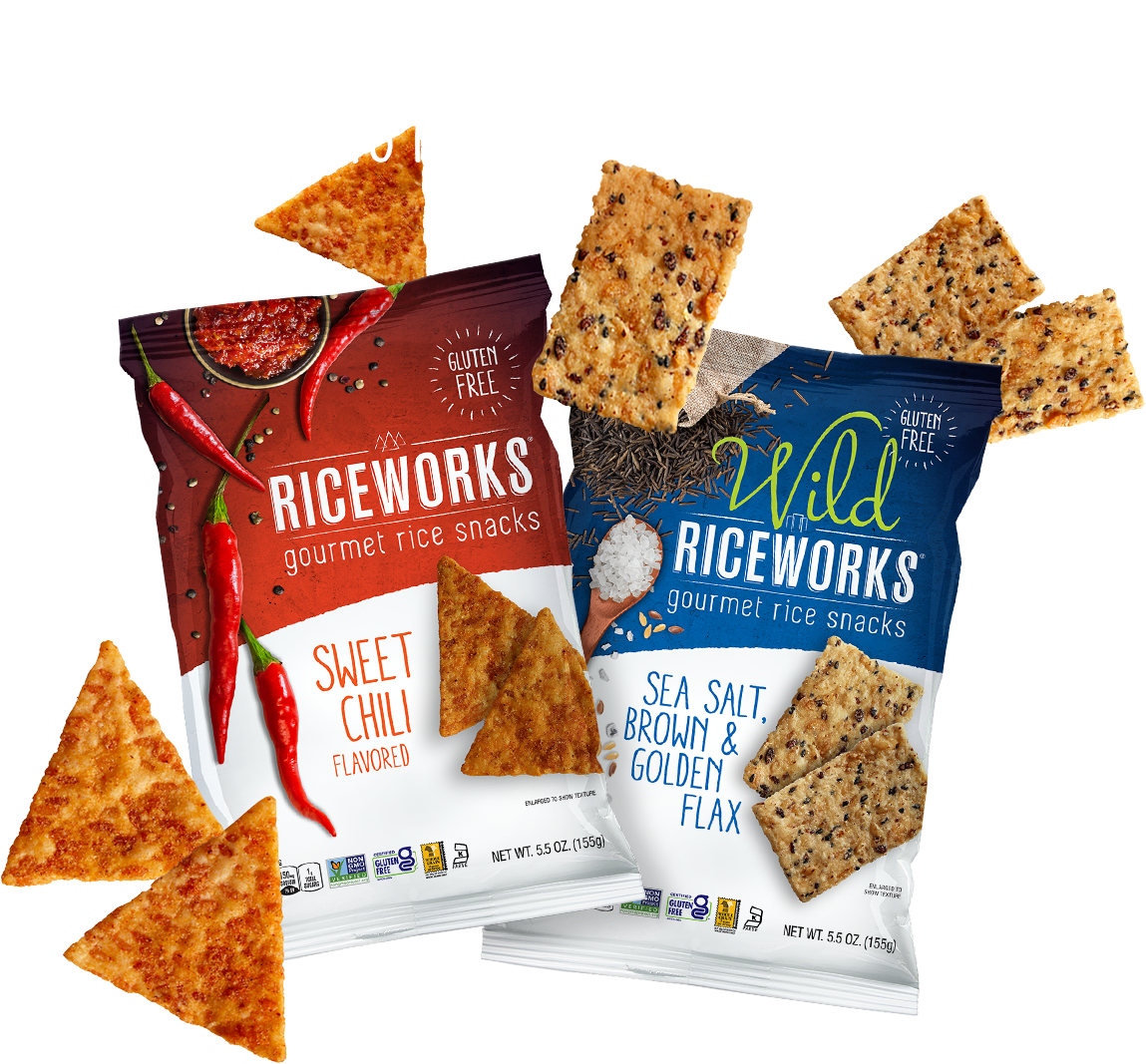 Gluten Free Rice Chips and Omega3 Bars Riceworks