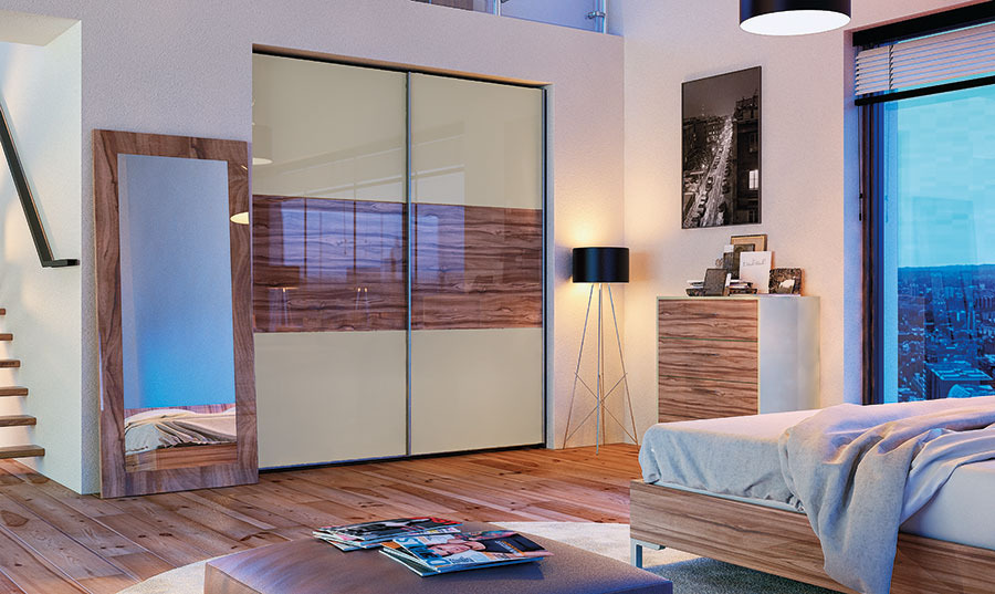 Glidor Ultragloss Metallic Champagne And Noce Marino High Gloss Sliding