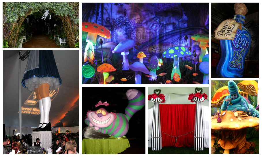 Alice in Wonderland Theme Parties and Props Rick Herns Productions San Francisco Bay Area