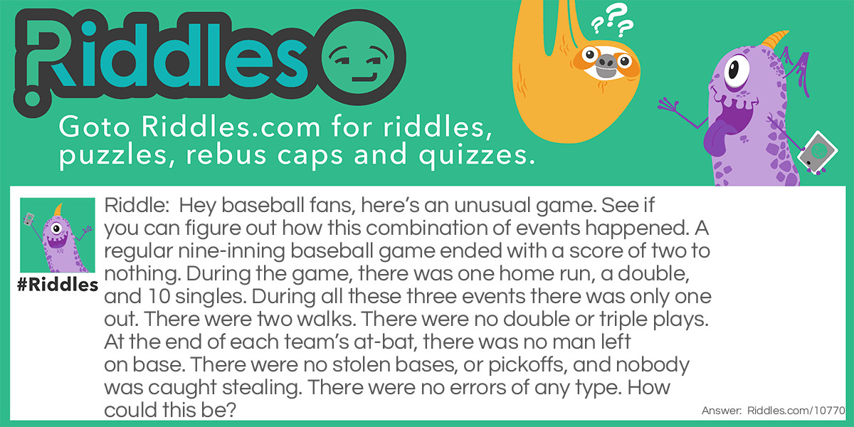 Baseball Oddity... Riddle And Answer