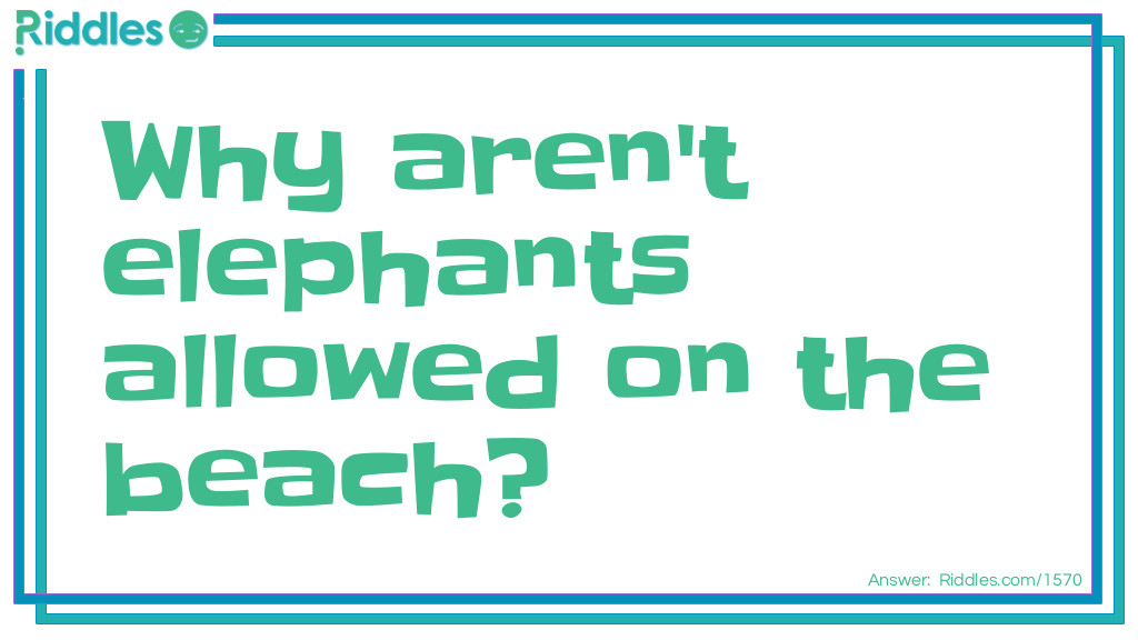 Elephants Beach Wear Riddle... Riddle And Answer