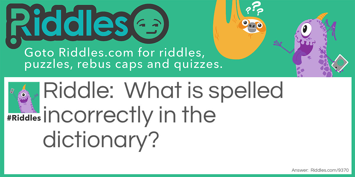 In The Dictionary Riddle And Answer
