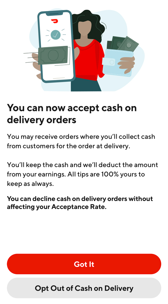 COD on DoorDash You can pay with cash, but Dashers don't like it