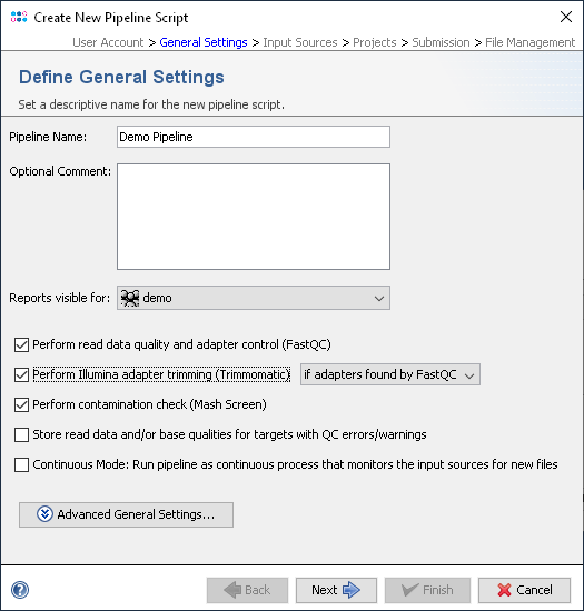 pipeline script settings for illumina adapter trimming with trimmomatic