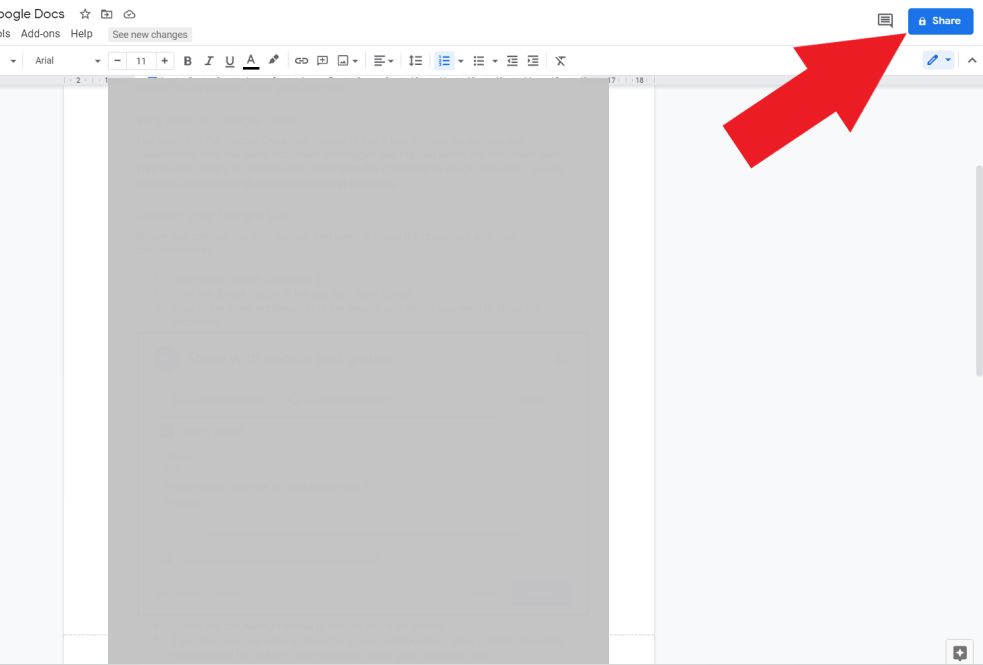 How to use Google docs chat feature TechStory