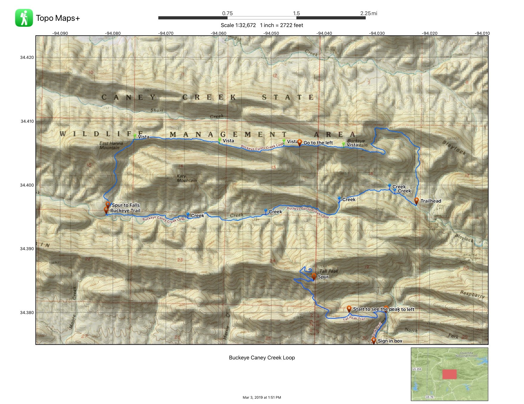 Caney Creek Wildlife Management Area Arkansas Map Caney Creek/Buckeye Mountain Trail Loop Right Kind Of Lost