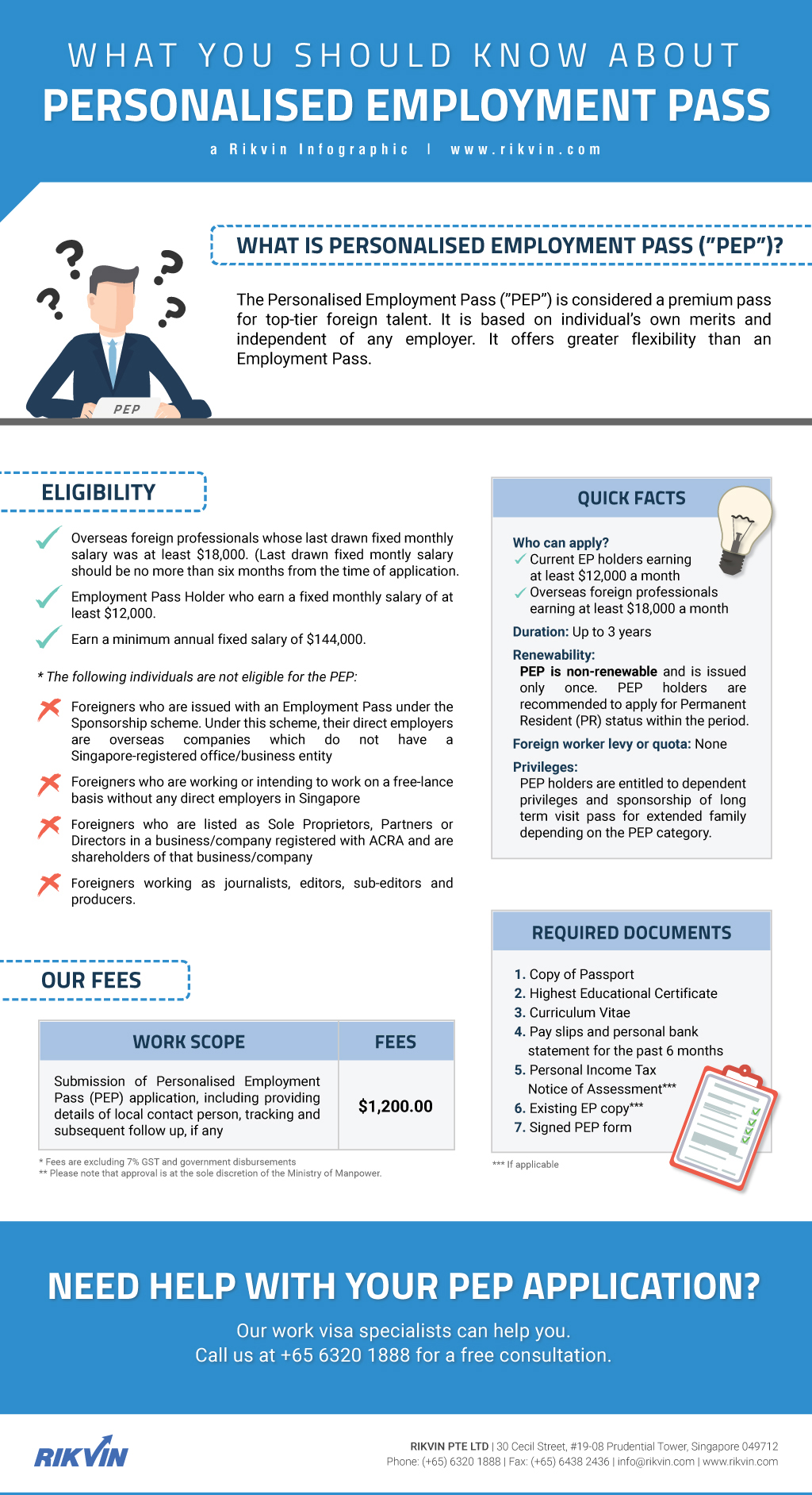 Singapore Personalised Employment Pass Application Service Rikvin
