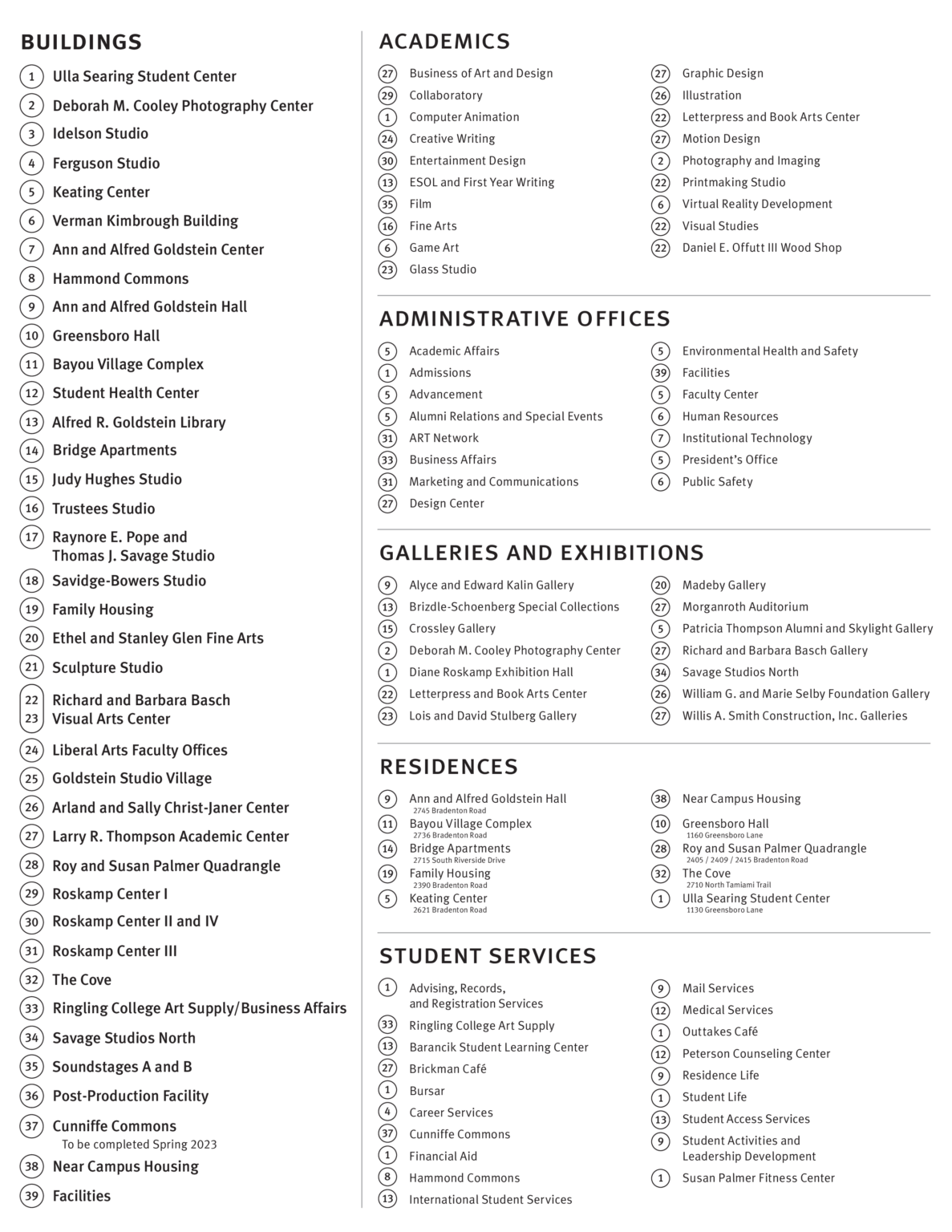 Campus Map Ringling College of Art and Design