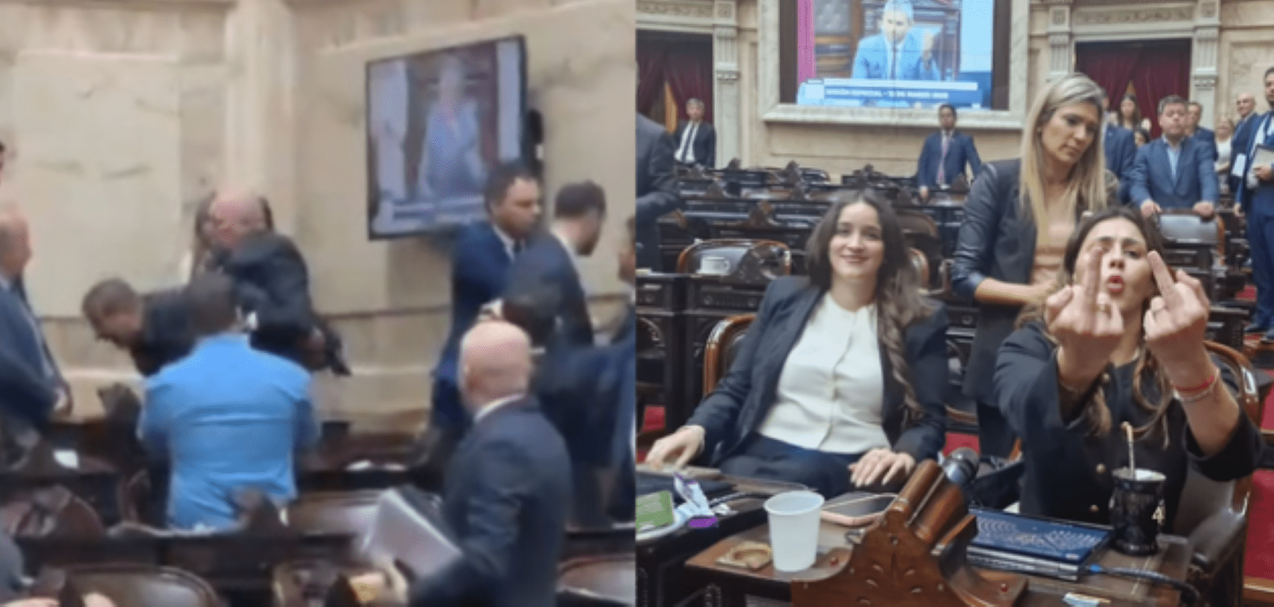 Video  Escándalo en el Congreso: diputados a los empujones, gritos e insultos en el recinto