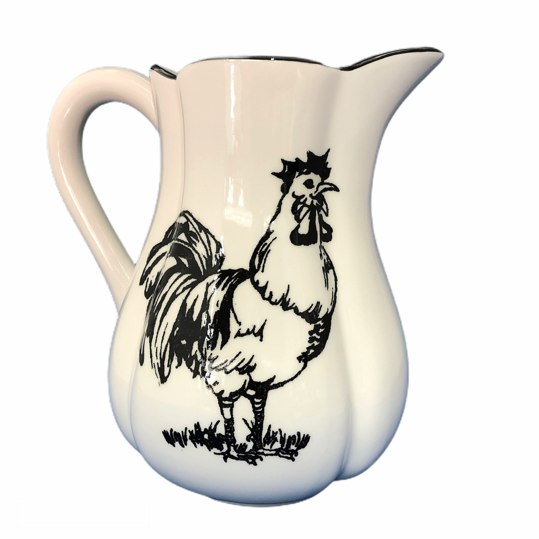 ANDREA by SADEK Farm Rooster Pitcher Black RIP JAX MERCANTILE