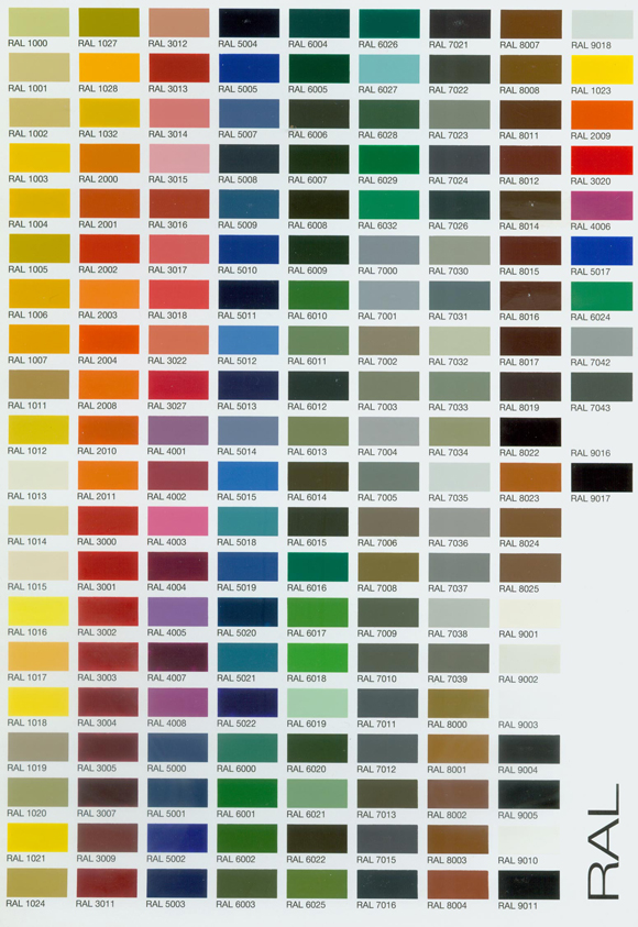 Exterior / Interior RAL Colours RiteWay Powder Coating