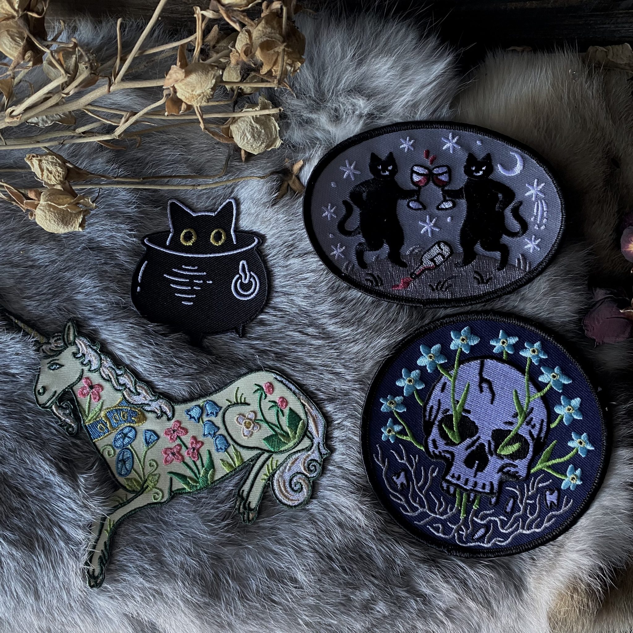 Cat Coven Embroidered Patches. RitualCravt CO